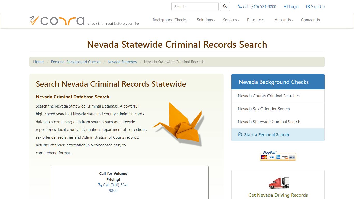 Nevada Criminal Records | Statewide Background Checks Searches